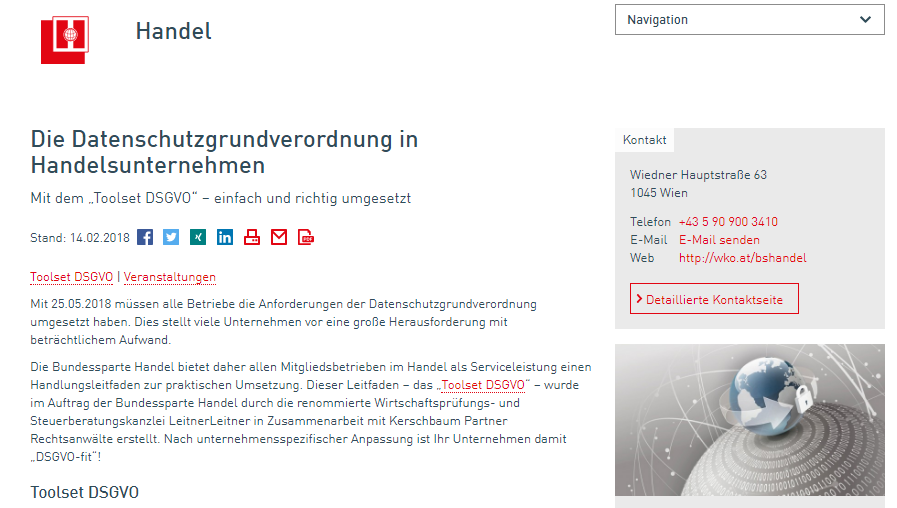 Toolset DSGVO für Handelsunternehmen